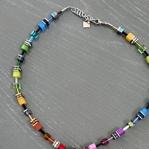 Colorful Beaded Necklace with Silver Accents - Picture 5 of 5